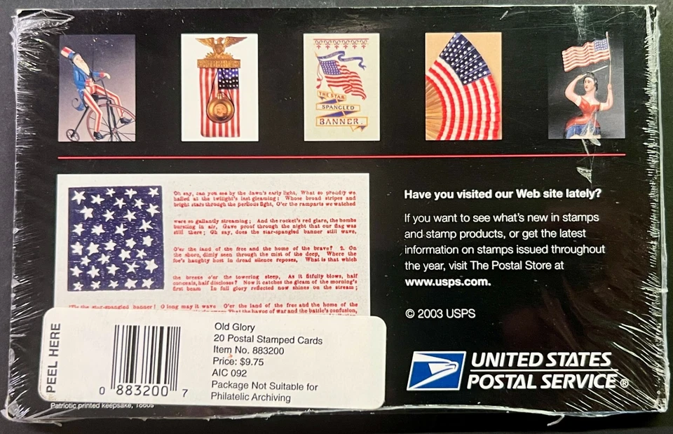 Scott#: UX390-UX394 - Sealed Set - Old Glory - Set of 20 Postal Cards - Image 2 of 2