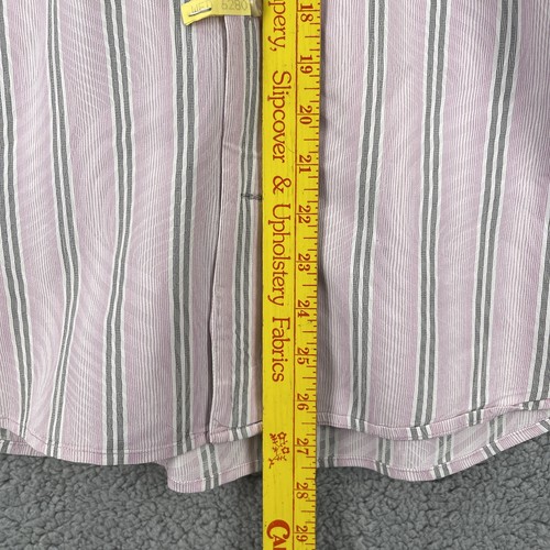 Tommy Bahama Mens Large Pink Striped Silk Blend Long Sleeve Dress Shirt - Picture 9 of 20
