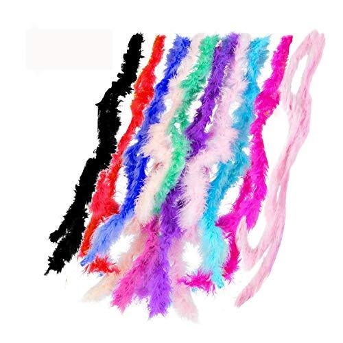 10pcs 6.6ft Colorful Marabou Feather Boas for Costume Dress Up
