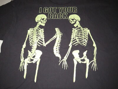 Vintage Skeletons Spine I Got Your Back Halloween T Shirt Size 3XL