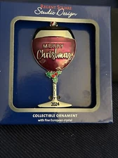 REGENT SQUARE STUDIO DESIGN WINE 2024 COMMEMORATIVE HOLIDAY ORNAMENT NEW