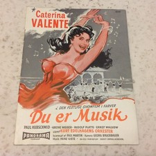 Du bist Musik Caterina Valente Paul Hubschmid Vintage 1956 Danish Movie Program