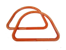 Pair of 7" D Orange Marble Marbella Plastic Macrame Craft Handbag Purse Handle