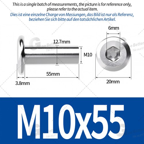 Sleeve Nuts M5-M10 Flat Head Hexagon Socket Furniture Cap Stainless Steel A2 304 - Picture 88 of 89