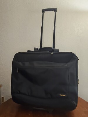 TARGUS Rolling Briefcase Bag Black Microfiber & Mesh Holds 17  Laptop