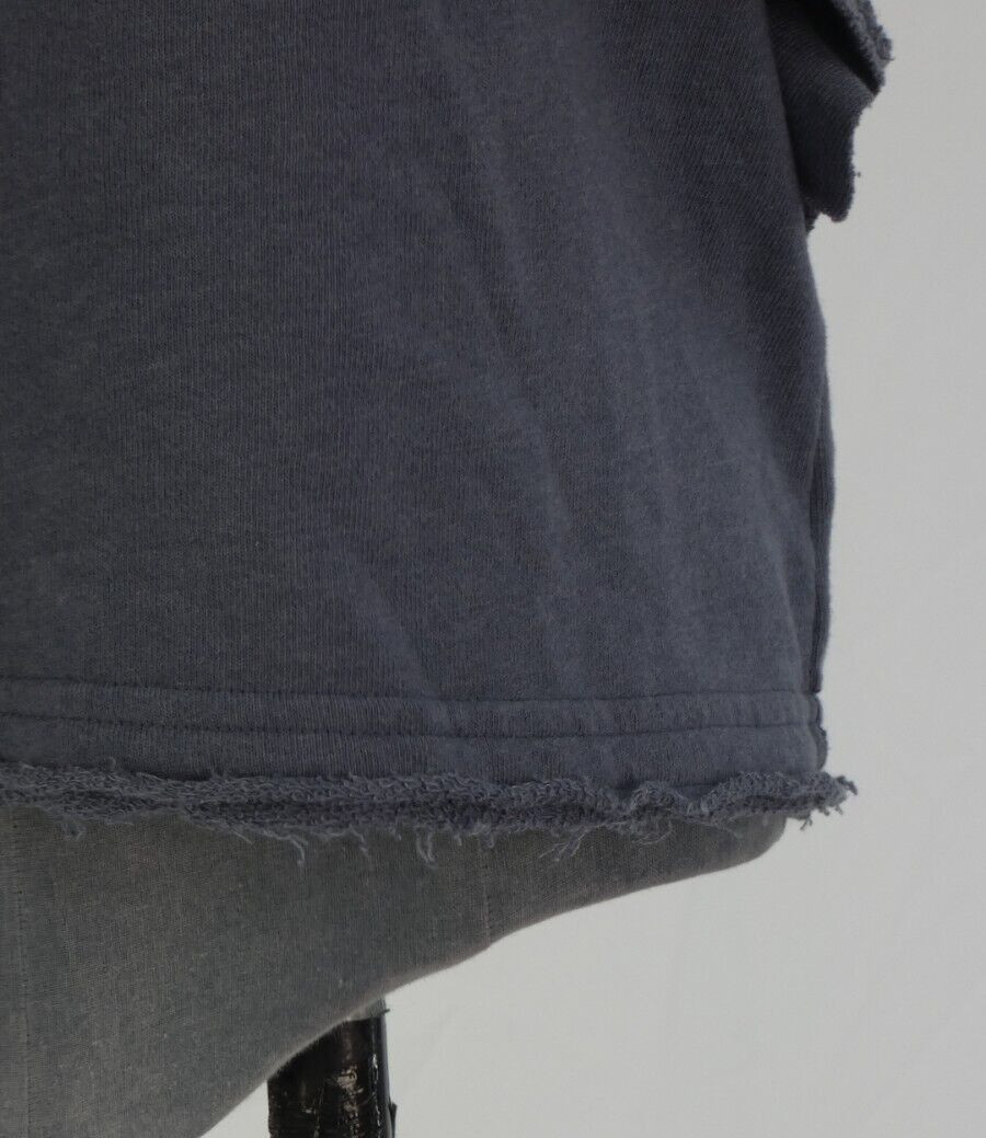 Michael Stars Blouse Top Sweatshirt Ruffle Sleeve Ariana Grey Raw Hem Size S