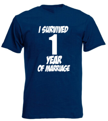 Survived Year Marriage T-Shirt 1st Wedding Anniversary Gifts For