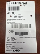 ✅ 2015 COROLLA WIRE HARNESS ENGINE FULL