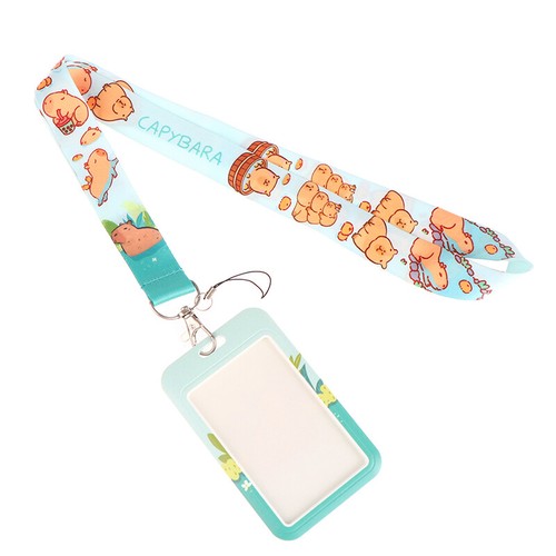 Cute Capybara Phone Lanyard Neck Strap ID Card Badge Holder Key Rings - Zdjęcie 8 z 13