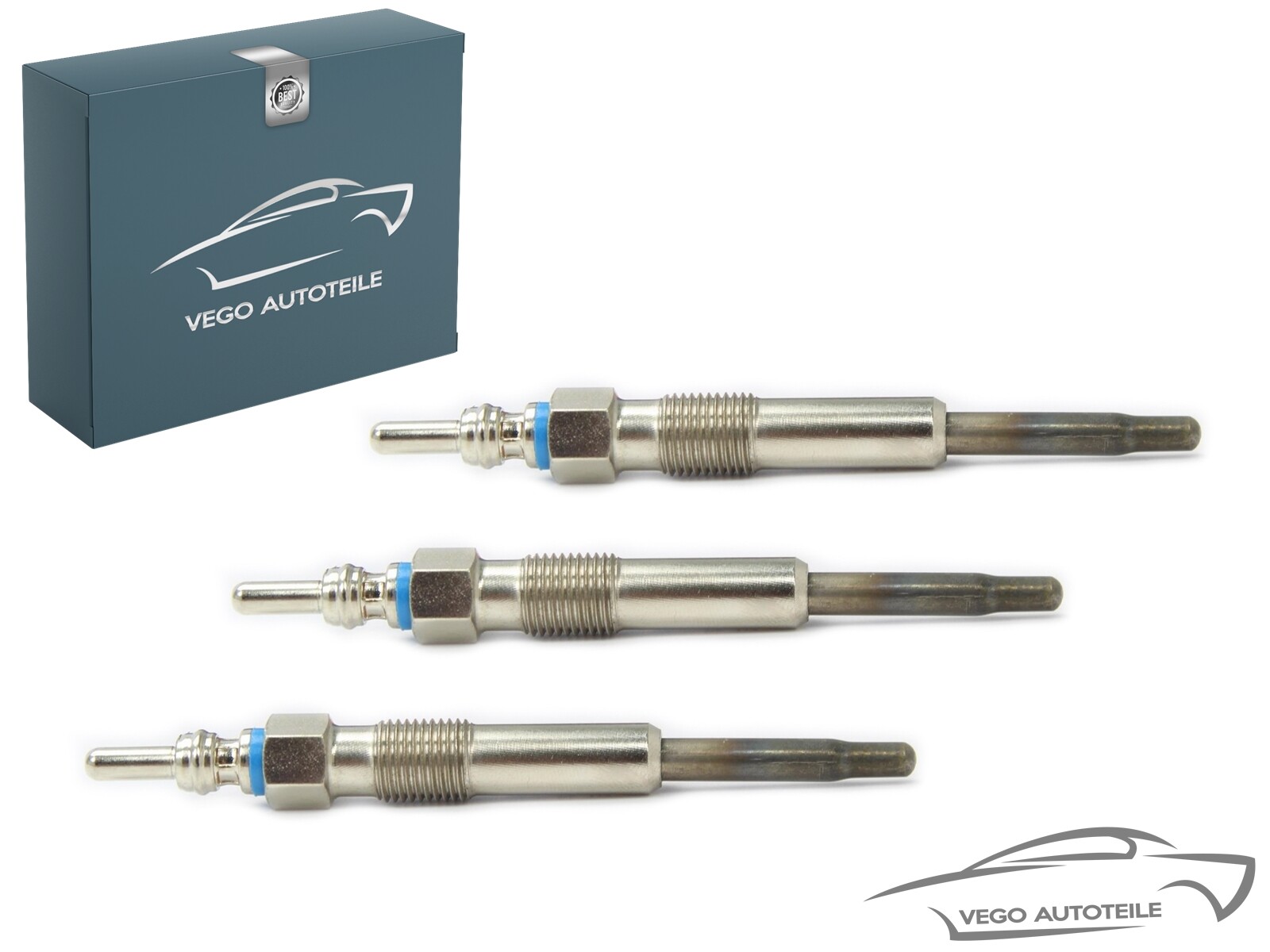 Glow Plug for Audi Dodge Ford Jeep Opel Rover Seat Skoda VW 3x Original Vego
