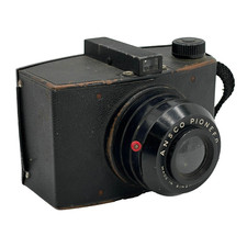 Ansco Pioneer 620 Vintage Roll Film Box Curved Film Plane Simple Metal Camera