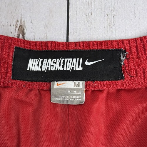 Vintage Y2K Nike Basketball Shorts Red Silky Shiny Dazzle Baggy Mens Medium 9" - Picture 5 of 11