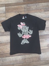 Authentic Disney Parks Black Minnie Mouse Distress Words Adult Large T-Shirt