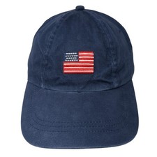 American Flag Slideback Baseball Cap Blue One Size Adjustable Embroidered Arlin