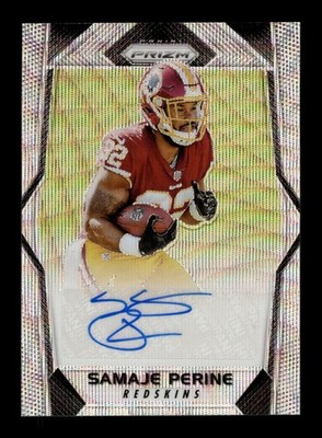 2017 Panini Prizm #RA-SP Samaje Perine Rookie Auto Blue Wave #/149