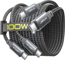 2-Pack 100W USB-C Cable 6.6FT Braided Fast Charging for iPhone, Galaxy, MacBook