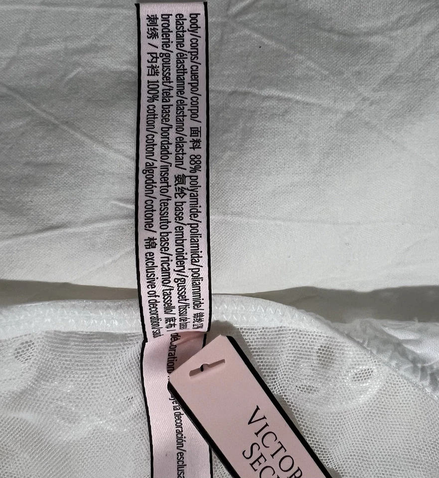 Calcinha de biquíni Victoria's Secret Dream Angels malha transparente nova com etiquetas tamanho grande - Imagem 4 de 4