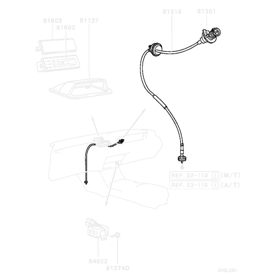 Cable velocímetro velocímetro Speedo se adapta a Mitsubishi Lancer Mirage 1992-1995 1,5 Foto 3 de 4
