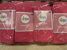 4 pack -Circo Girls Pink Cable Knit Cotton Blend Tights, Size 7-10,