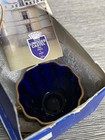 ￼ Porcelain Limoges Miniature Cobalt Blue Tea Cup,Saucer , 22 Carat Gold Trim. — photo 4