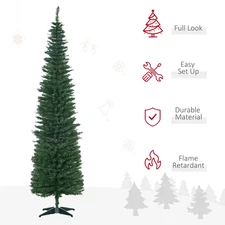 7FT Artificial Christmas Tree 499 Realistic Branch Tips Slim Xmas Tree Decor NEW