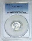 1943-S Lincoln Wartime Steel Cent PCGS MS65 Very Bright Super Luster PQ #L345V