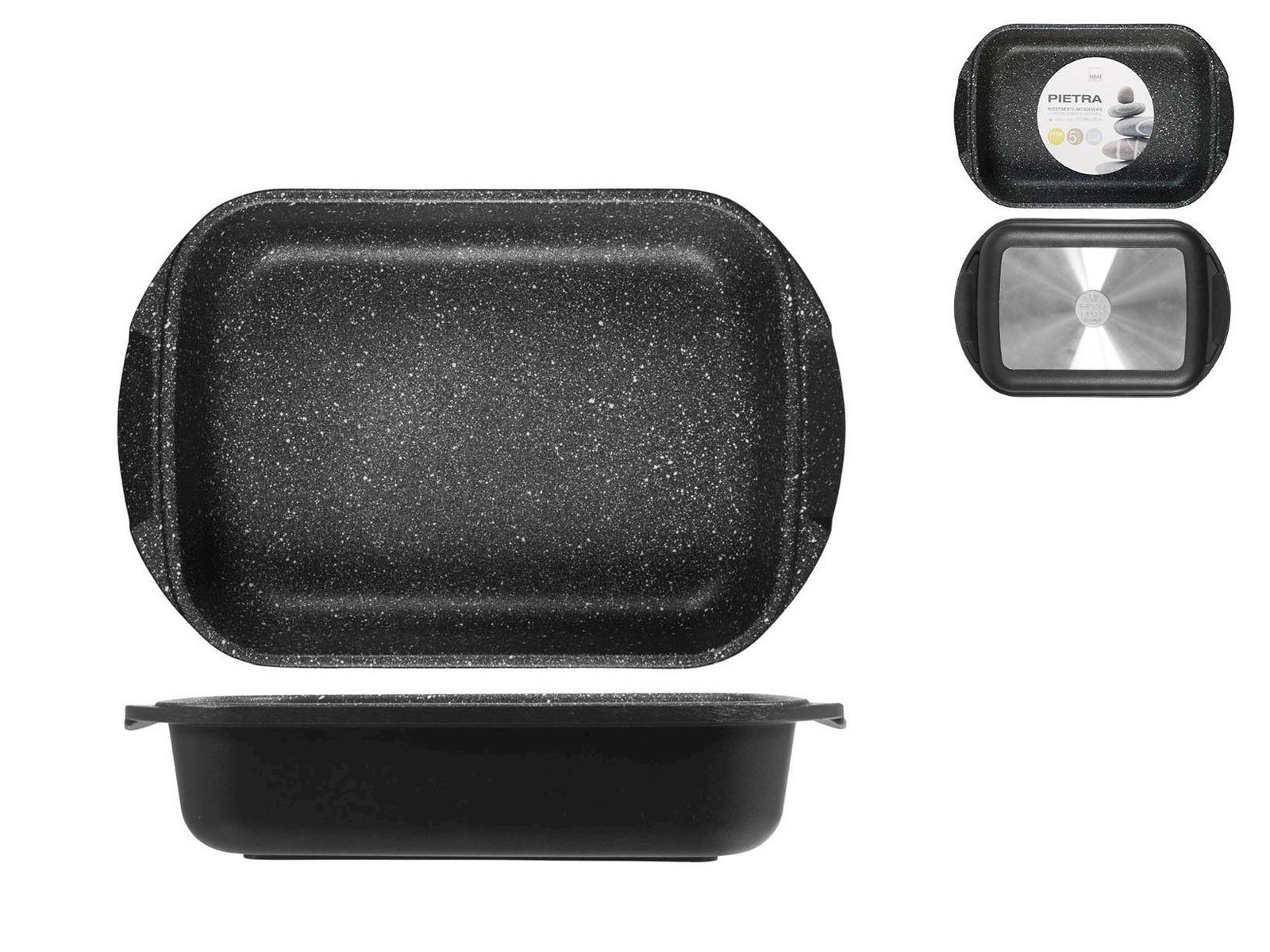H&H Non-Stick Roasting Pan Stone 25X20 Cm