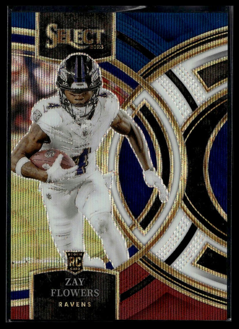 2023 Panini Select #157 Zay Flowers Tri-Color Prizms #/225 Rookie SN,RC