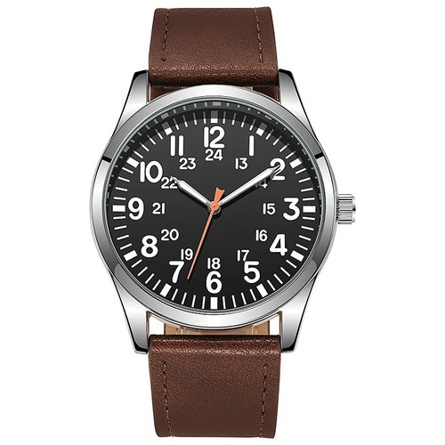 Pilot Field Men's Watch, Quality Seiko Movement, Stainless Steel Leather - Picture 19 of 21