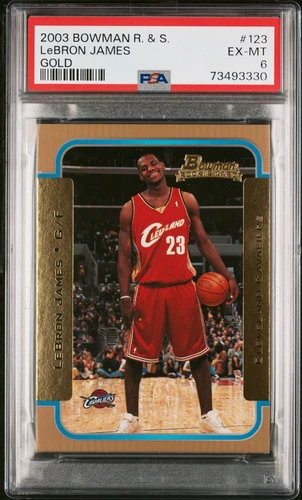 2003 Bowman Rookies & Stars #123 Lebron James GOLD RC PSA 6 Cavilers Lakers