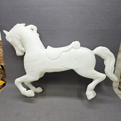 Large Carousel Horse Blow Mold Unpainted Merry-Go-Round Carnival Yard Decor VTG