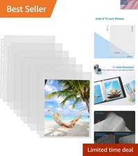 30 Pack Heavy Duty Clear Photo Sleeves for 3 Ring Binders   Protect 60 Pictures