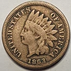 1863 Indian Head Cent Penny