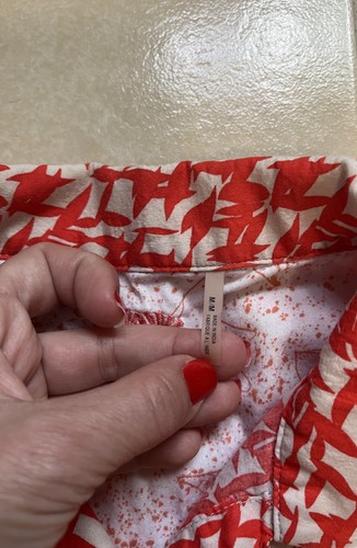 Camicia donna Robert Graham M con bottoni rosso/bianco stampa tasche maniche lunghe - Foto 4 di 14