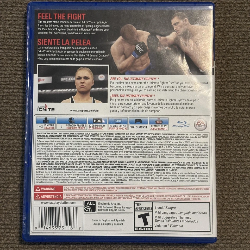 EA Sports UFC Sony PlayStation 4 PS4 Video Game Fighting Sports Complete T Teen - Image 2 of 3