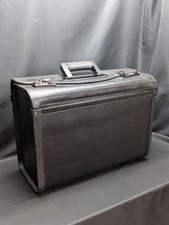 Black PU Leather Pilot Case Lockable Combination Attaché Briefcase