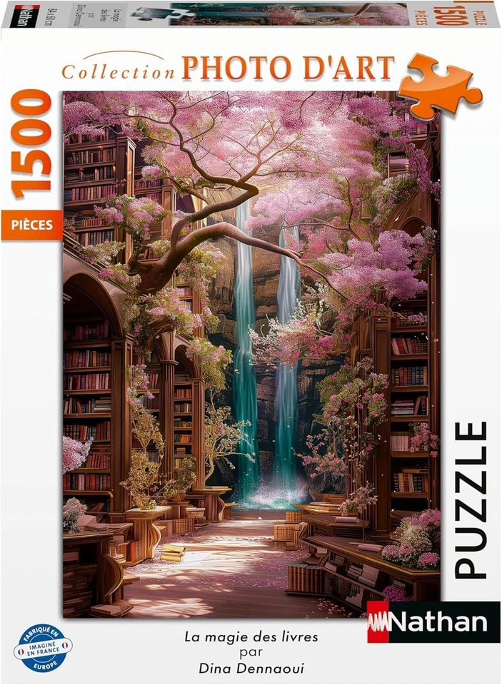 puzzle 1500 pièces NATHAN - "La magie des livres" - COMPLET - Photo 1/1