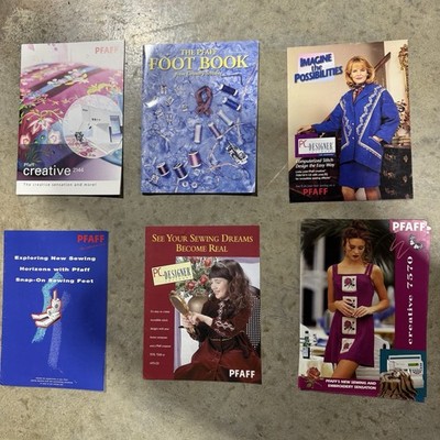 Vtg PFAFF Creative Sewing Resource Lot Foot Book 7570 2144 Brochures PC Designer
