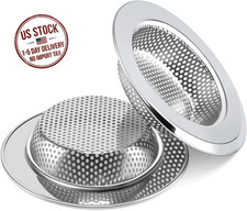 Sink Drain Strainer 2 Pack Stainless Steel Hair Catcher 4.5 Inch Drain Filter