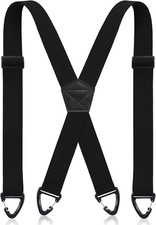 X Back Hidden Suspender 1.5 Inches under Clothing Heavy Duty Work Suspenders for