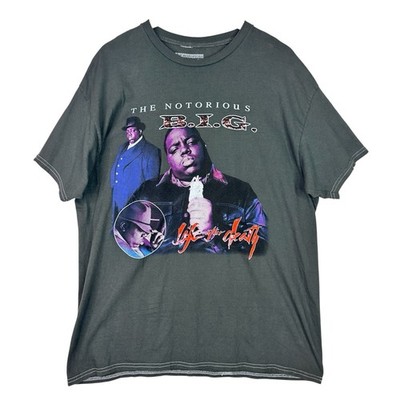 Notorious BIG Shirt Mens Large Biggie Smalls Life After Death Rap Tee Gray