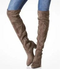 Marc Fisher Nella-P over the knee Boot Women's 7.5M Taupe Suede NWOT