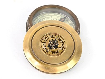 Vintage Brass Poem Compass | Handmade Nautical Pocket Gift for Sailors