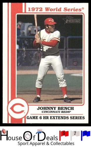 2021 Topps Heritage #72WS-8 Johnny Bench 1972 WS HL Cincinnati Reds Card