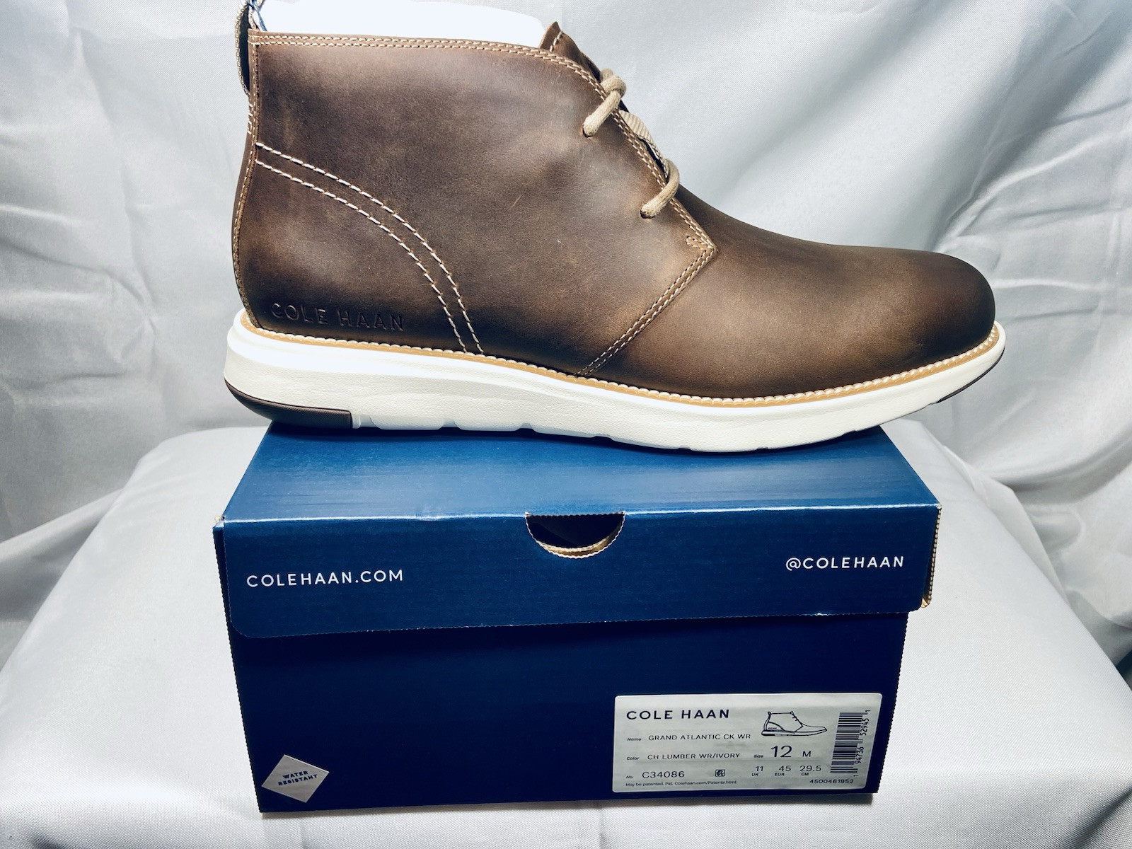 COLE HAAN Grand Atlantic Chukka Boot Lumber WR/Ivory Nubuck C34086