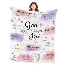 Christian Birthday Gifts for Women, Christian 60*80inch God Says You Are 01