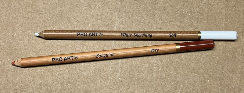 2 Pro Art  Pencils For Drawing & Portraiture. Sanguine 2085 And Soft White 2083