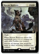 MTG Rescue Retriever (Extended Art) The Brothers' War LP Magic The Gathering