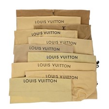 LOUIS VUITTON Logo 10 Set Dust Bag Drawstring Canvas Cotton Beige Brown 09KP246