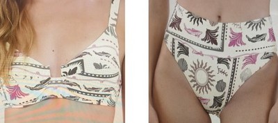 NWT MALAI COOL SUMMER CHARM  BIKINI Swimsuit Top & Bottom size S T86365 B05365